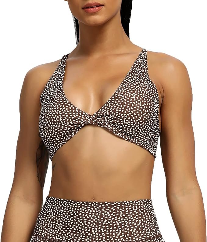Aoxjox Backless Sports Bra Aoxjox Backless Sports Bra in neutral color Polka dots from Amazon