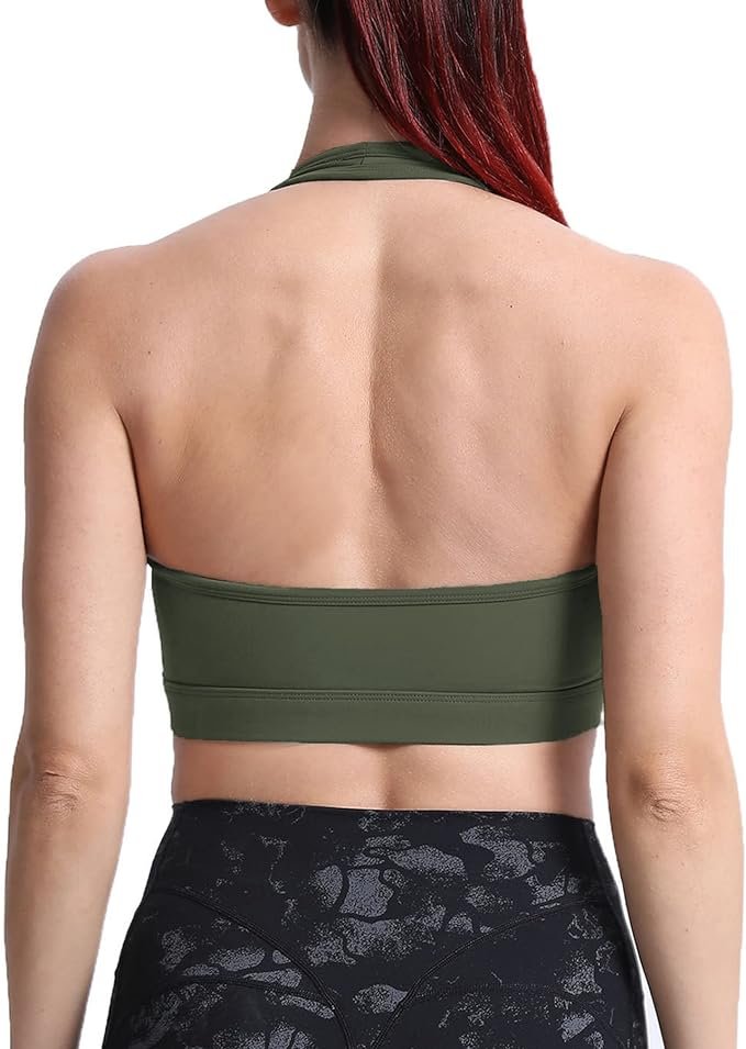 Aoxjox Backless Halter Sports Bra Aoxjox Backless Halter Sports Bra from Amazon