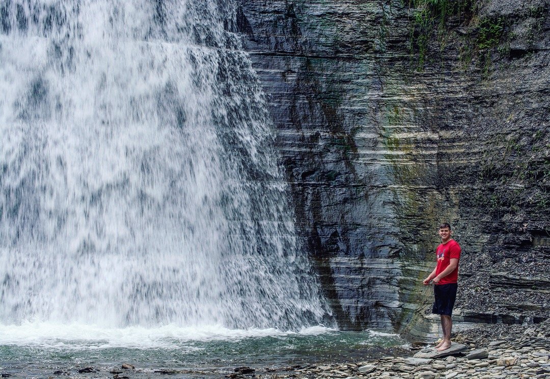 Stony Brook Falls in Stony Brook State Park, a scenic waterfall.